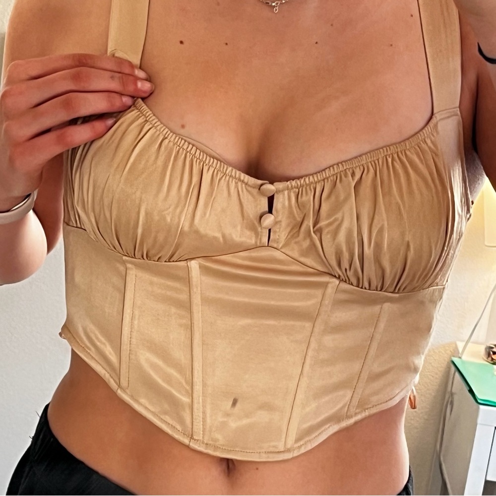 Zara tops| Pearl gray corset top